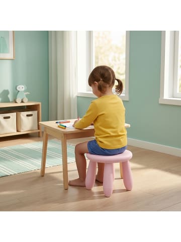 relaxdays Kinderhocker in Rosa - (H)26 x Ø28 cm