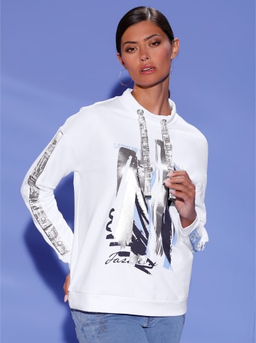 creation L Sweatshirt in weiß-silberfarben-bedruckt