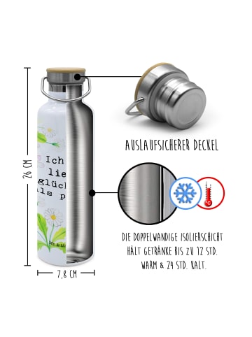 Mr. & Mrs. Panda große wasserflasche Lieber glücklich als perfek... in Weiß