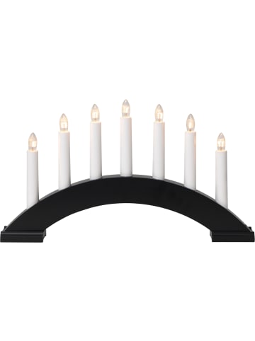 STAR Trading Schwarzer Lichterbogen ,Bea' aus Holz, 7-flammig, E10 Leuchtmittel, st