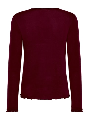 CARTOON Langarm-Shirt mit Kragen in Dark Aubergine