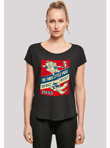 F4NT4STIC Long Cut T-Shirt Die Drei Kleinen Schweinchen in schwarz