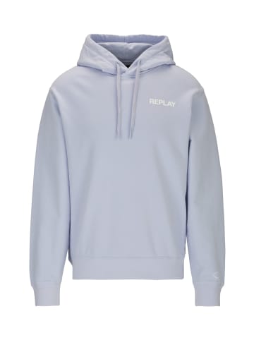 Replay Replay Basic Hoodie mit Logoprint in blau