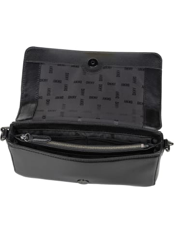 DKNY Abendtasche & Clutch Loie Lamb Leather Clutch in Black/Gunmetal