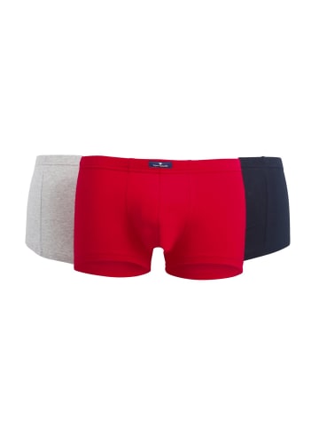 Tom Tailor Boxershort 3er Pack in Marine/Rot/Grau