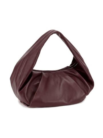 Les Visionnaires Greta Essential Schultertasche Leder 43 cm in aubergine