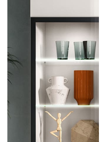 Inn.Furn Wohnwand weiß Hochglanz 3-teilig 220 cm, Schrankwand mit viel Stauraum