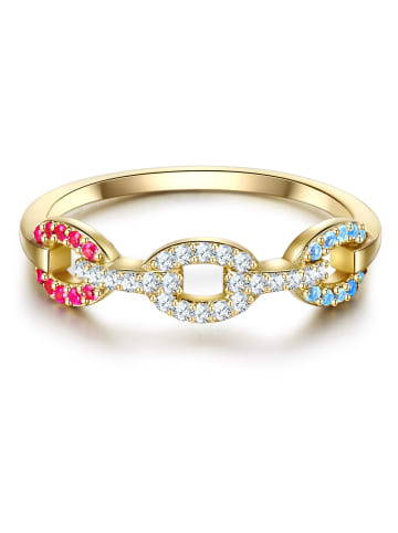 Lulu & Jane Ring aus Messing mit Zirkonia in gelbgold