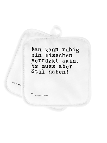 Mr. & Mrs. Panda Topflappen Man kann ruhig ein... mit Spruch in Weiß