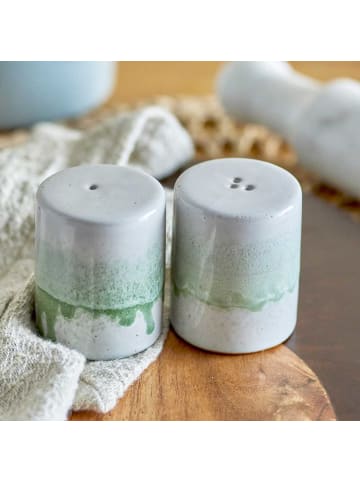 Bloomingville Salz- und Pfeffer Streuer PAULA Grün Weiß