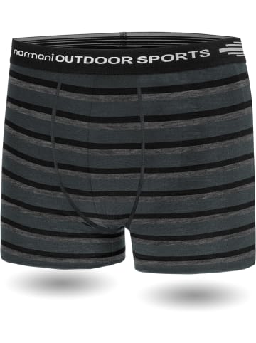 Normani Outdoor Sports 2er Pack Herren Merino Boxershorts in Anthrazit/Schwarz/Grau