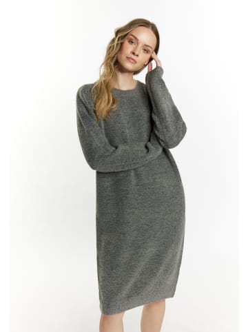 DreiMaster Damen Strickkleid in Dunkelgrau Melange