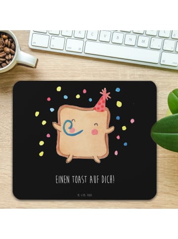 Mr. & Mrs. Panda Mauspad Toast Party mit Spruch in Schwarz
