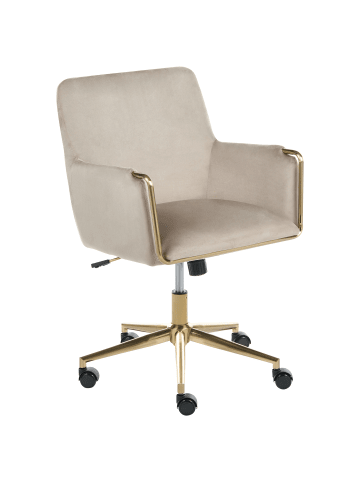 Beliani Bürostuhl ALTONA in Beige/Gold - (W) 59 x (H) 84 x (L) 59 cm
