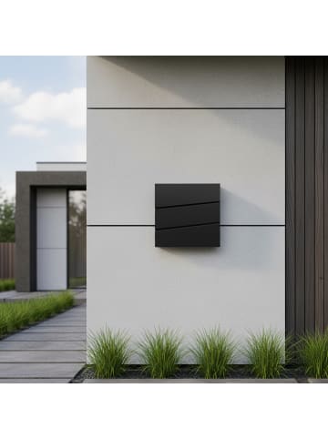 relaxdays Briefkasten in Schwarz - (B)35,5 x (H)37,5 x (T)10,5 cm