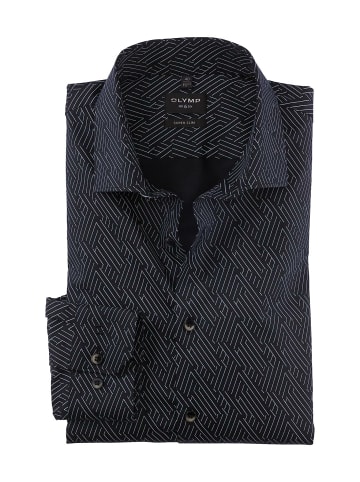 OLYMP  Knopfleisten Langarmshirt für Herren in schwarz