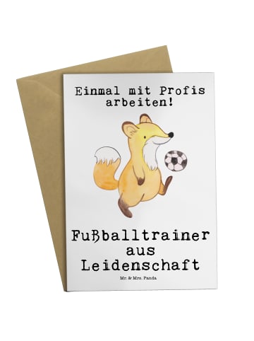 Mr. & Mrs. Panda Beileidskarte Fußballtrainer Leidenschaft mit S... in Weiß