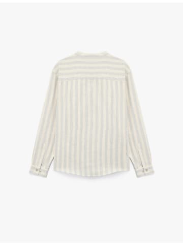 KOTON SHIRTS LS in Grau Gestreift