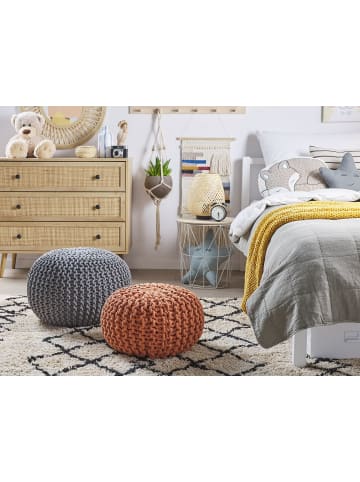 Beliani Pouf CONRAD in Braun - (W) 40 x (H) 25 x (L) 40 cm