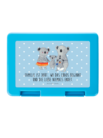 Mr. & Mrs. Panda Brotdose Koala Familie mit Spruch in Blau Pastell