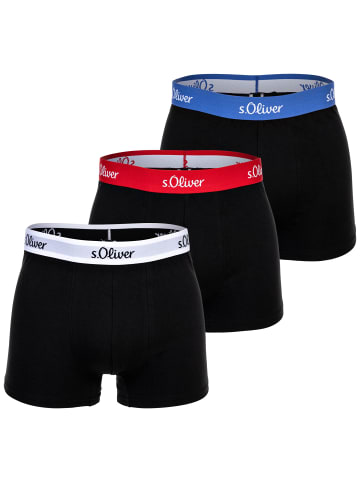 S. Oliver Boxershort 3er Pack in Schwarz Kontrast