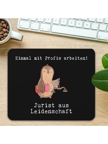 Mr. & Mrs. Panda Mousepad Jurist Leidenschaft mit Spruch in Schwarz