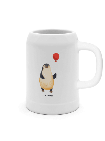 Mr. & Mrs. Panda Bierkrug Pinguin Luftballon ohne Spruch in Weiß