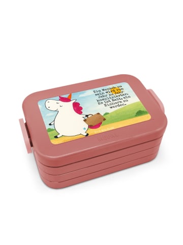 Mr. & Mrs. Panda Lunchbox Einhorn Koffer Design mit Spruch in Rot Pastell