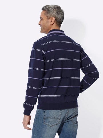 Sieh an! Sweatshirt in marine-lavendel-geringelt