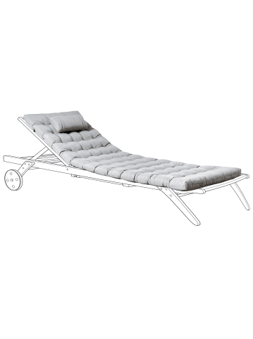 Beliani Auflagen CESANA PREMIUM in Grau - (W) 56 x (H) 5 x (L) 189 cm