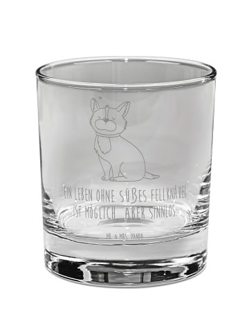 Mr. & Mrs. Panda Whisky Glas Hund Glück mit Spruch in Transparent