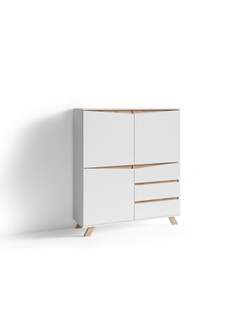 byLiving Highboard Valentin in Weiß - (B) 120 x (H) 137 x (T) 38 cm