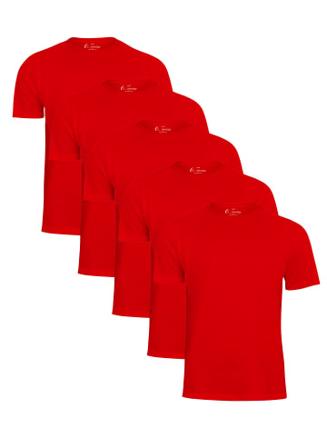 Cotton Prime® 5er Pack T-Shirt Basic O-Neck in Rot