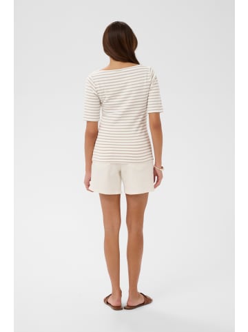 Kaffe Langarm-Shirt KAliddy Slim fit in Chalk/Feather Grey Stripes