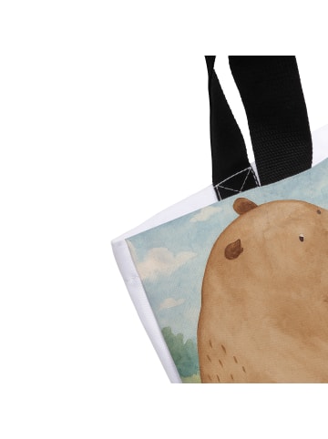 Mr. & Mrs. Panda Shopper Tasche Bär Schulterblick Design mit Spruch in Weiß