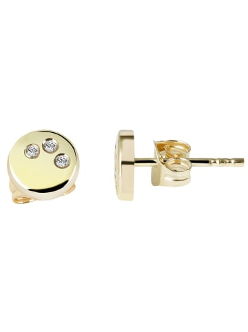 Adeliás Damen Ohrringe – Ohrstecker aus 333 Gold mit Zirkonia in gold