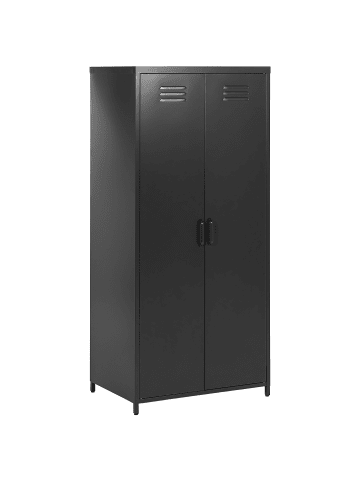 Beliani Kleiderschrank VARNA in Schwarz - (W) 76 x (H) 171 x (L) 50 cm