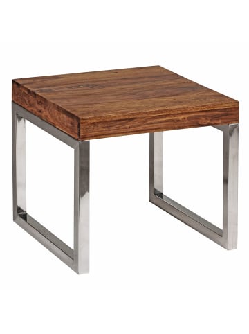 KADIMA DESIGN Couchtisch Sheesham | Massiv, Metall, Landhaus, Dunkelbraun