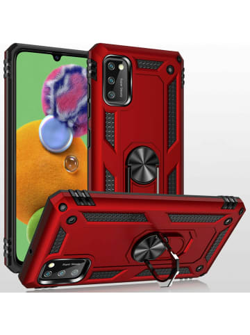 COFI 1453 Silikon TPU Slim Case mit 360 Grad Ring Ständer Rot in Rot