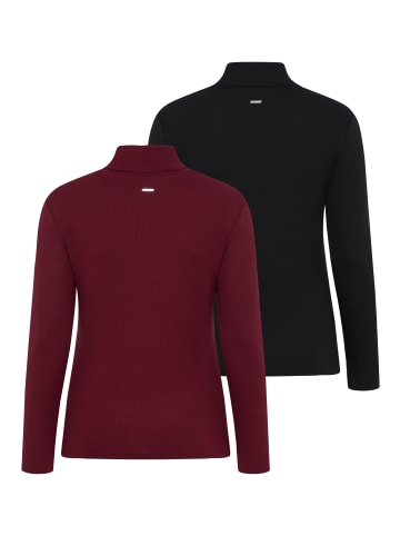 Laura Scott Rollkragenshirt in schwarz + dunkelrot