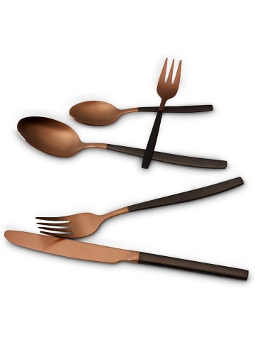 Echtwerk 20 tlg. Set Tafelbesteck "Positano Due" in Bronze/Schwarz