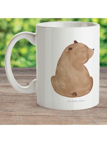 Mr. & Mrs. Panda Mehrwegbecher Bär Schulterblick ohne Spruch in Weiß