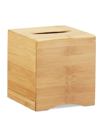 relaxdays 2 x Kosmetiktücherbox in Natur