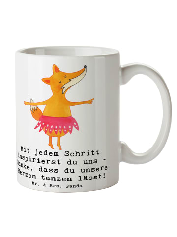 Mr. & Mrs. Panda Bedruckte Tasse Tanzen Trainerin Herz mit Spruch in Weiß