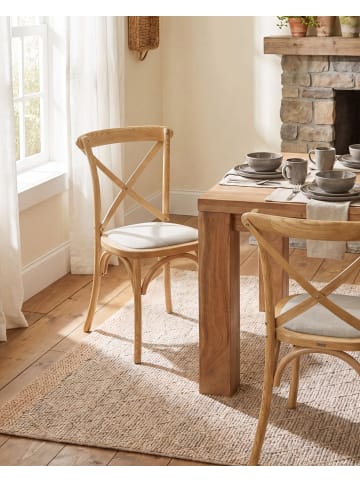 Beliani 2er-Set Esszimmerstuhl LYONS in Beige/Braun