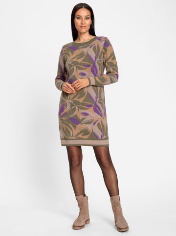 Heine Strickkleid in beige-khaki-gemustert
