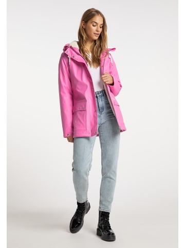 myMo Regenjacke Mit Faux-Fur Innenfutter in Pink