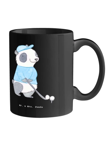 Mr. & Mrs. Panda Pott Golf Eleganz mit Spruch in Schwarz