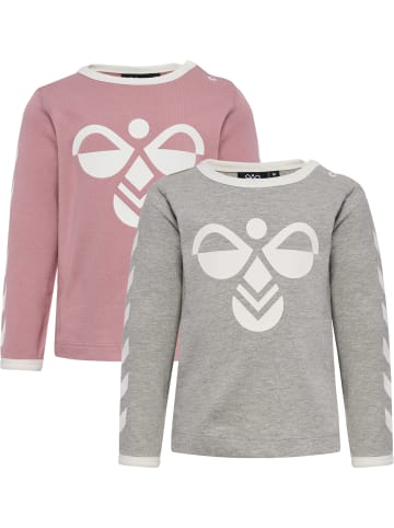 Hummel T-Shirt Hmlflipper Kinder in GREY MELANGE/WOODROSE