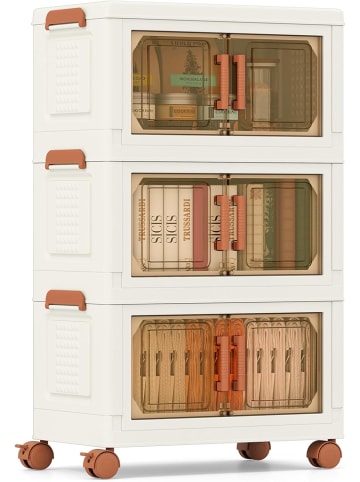 COSTWAY Aufbewahrungsbox mit Deckel 3 tlg. 43,5 cm breite in Weiß